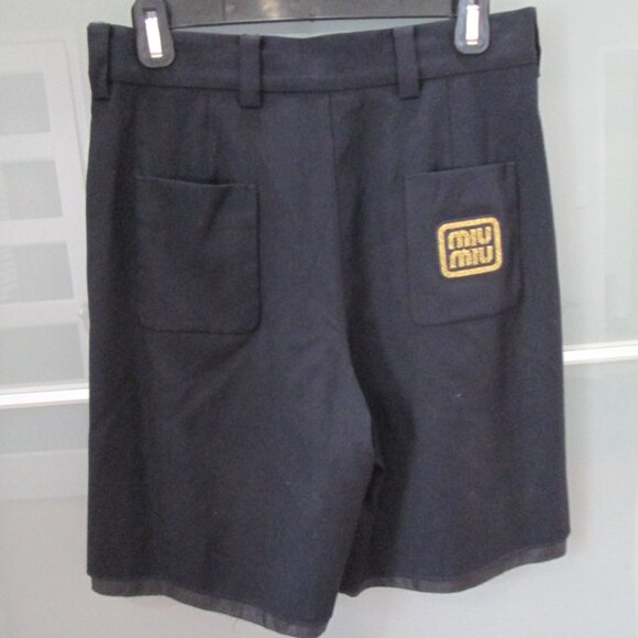 Miu Miu High Rise Pleated Front Shorts - Picture 2 of 6